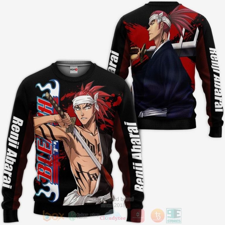 Renji-Abarai-Bleach-Anime-3D-Hoodie-Bomber-Jacket-2