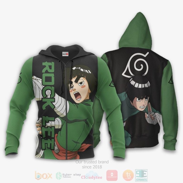 Rock Lee Custom Anime Naruto 3D Hoodie Bomber Jacket Hot Sale 2024