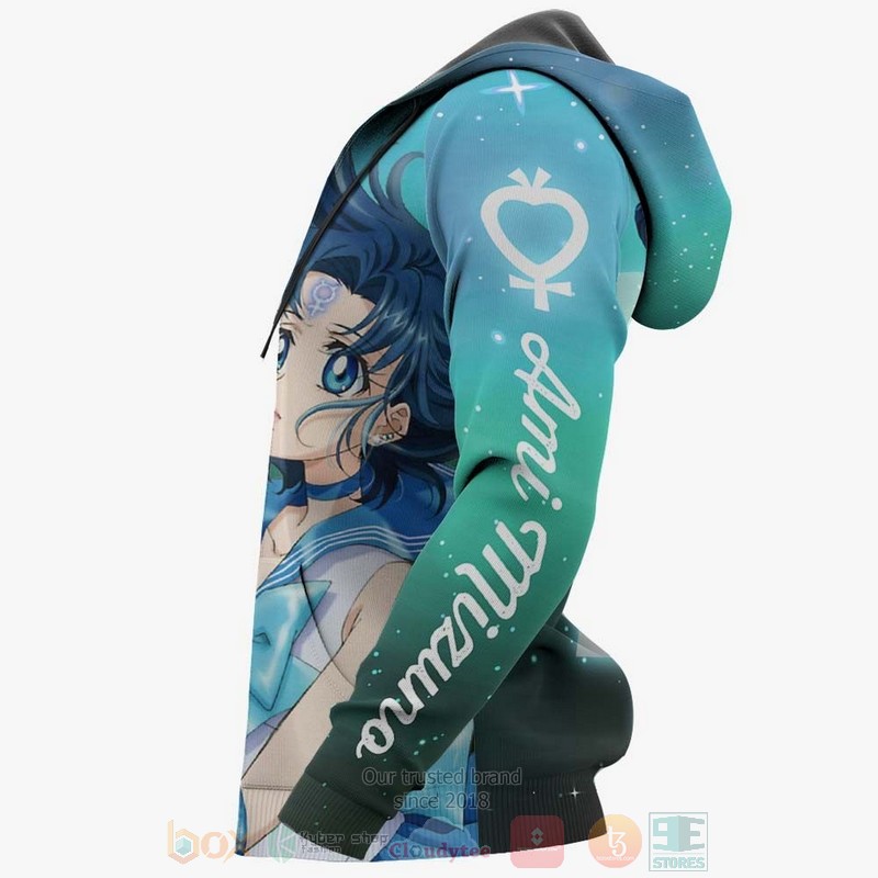 Sailor Mercury Ami Mizuno Sailor Moon Anime 3D Hoodie Sailor Mercury Ami Mizuno Sailor Moon Anime 3D Hoodie