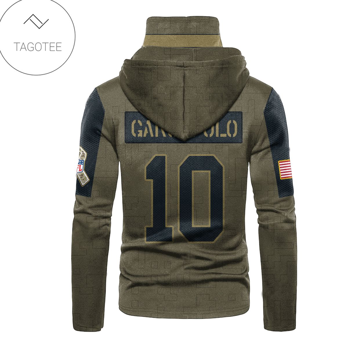 San Francisco 49Ers Number 10 Jimmy Garoppolo Mask Hoodie San Francisco 49Ers Number 10 Jimmy Garoppolo Mask Hoodie