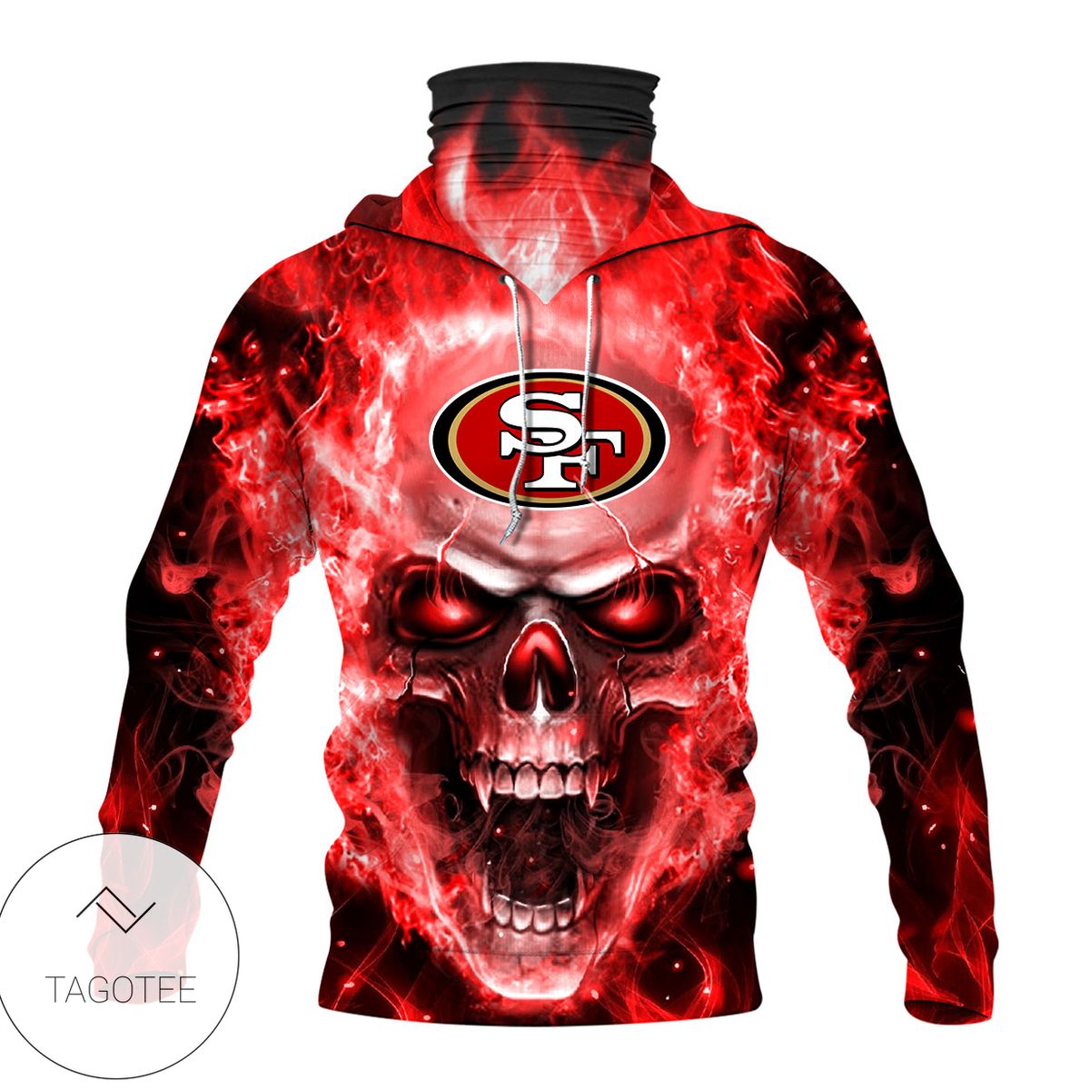 San Francisco 49Ers Skull Red Fire Mask Hoodie San Francisco 49Ers Skull Red Fire Mask Hoodie