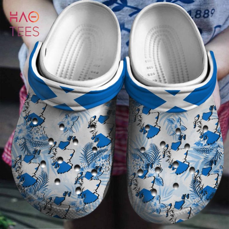 Scotland Map And Flower Crocs Shoes Gift For Scotland Lovers Crocs Shoes Hot Sale 2024