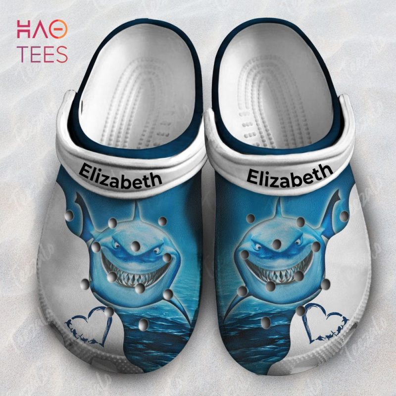 Shark Heart Personalized Crocs Shoes With Your Name Shark Heart Personalized Crocs Shoes With Your Name