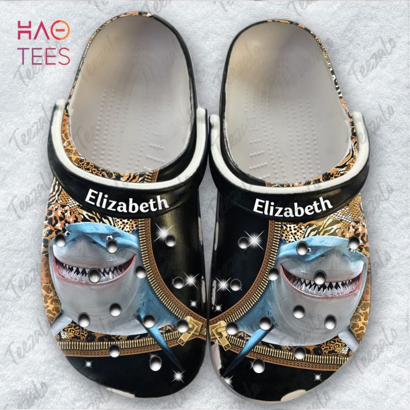 Shark Leopard Zipper Personalized Crocs Shoes For Shark Lovers Shark Leopard Zipper Personalized Crocs Shoes For Shark Lovers