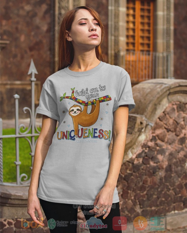 Sloth-Hold-On-To-Your-Uniqueness-Autism-Awareness-Shirt-Hoodie-3