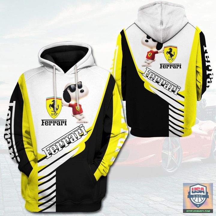 Snoopy Ferrari 3D All Over Print Hoodie T-Shirt Snoopy Ferrari 3D All Over Print Hoodie T-Shirt