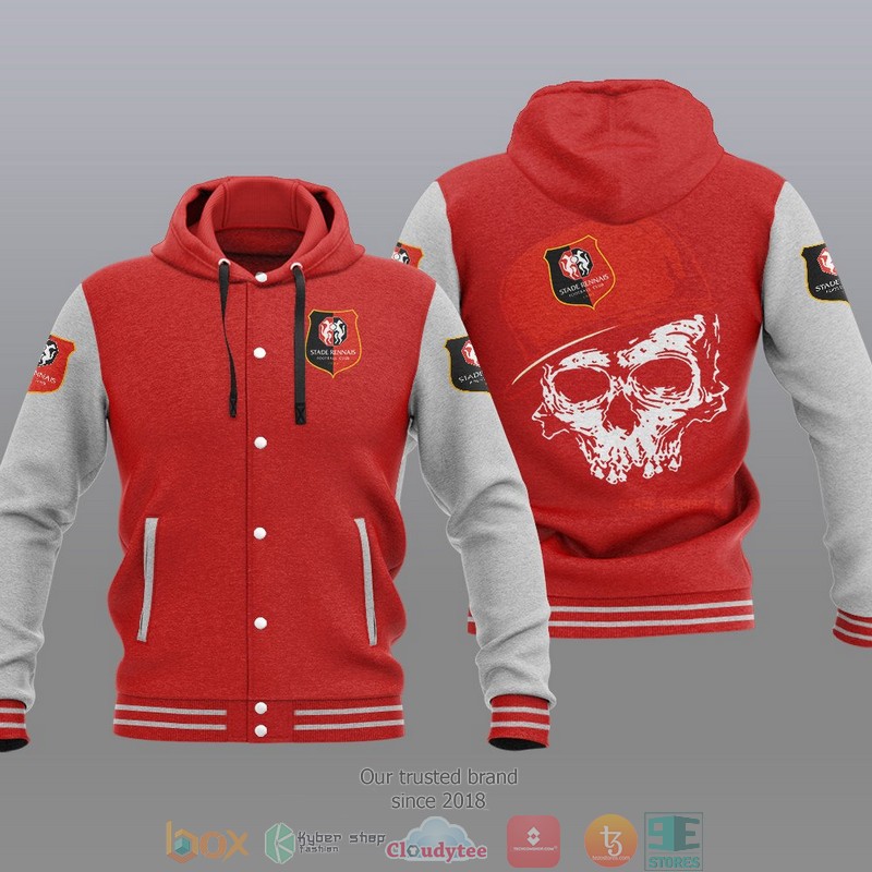 Stade Rennais Fc Skull Baseball Hoodie Jacket Stade Rennais Fc Skull Baseball Hoodie Jacket