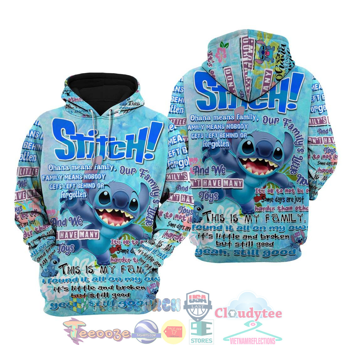 Stitch Punk Words Pattern Disney Quotes Hoodie 3D Stitch Punk Words Pattern Disney Quotes Hoodie 3D