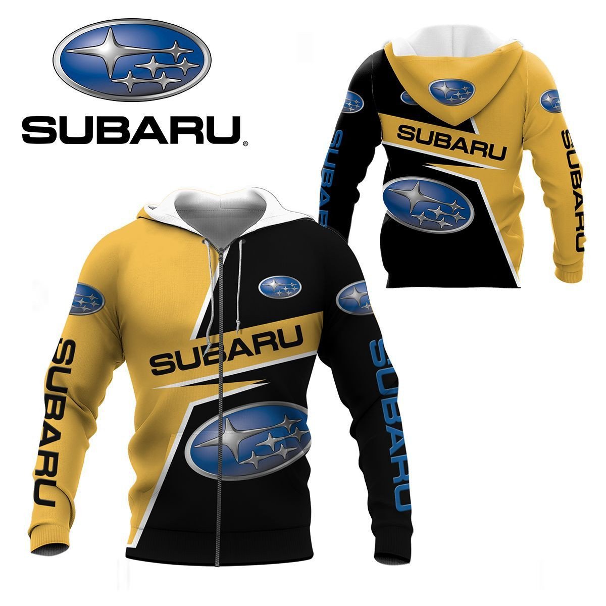 Subaru Yellow 3D Hoodie Subaru Yellow 3D Hoodie