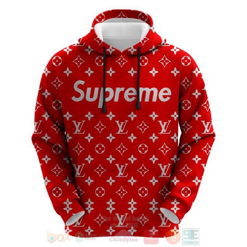 Supreme lv red hoodie 2025