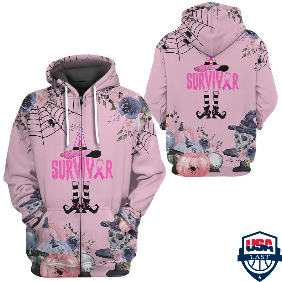 Survivor Breast Cancer Witch 3D Hoodie Apparel Survivor Breast Cancer Witch 3D Hoodie Apparel