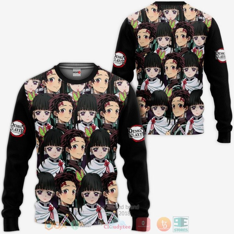 Tanjiro-And-Kanao-Kimetsu-Anime-Black-3D-Hoodie-Bomber-Jacket-2