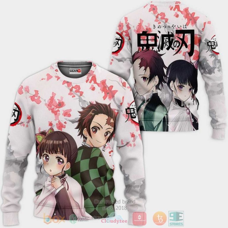 Tanjiro-And-Kanao-Kimetsu-Anime-White-3D-Hoodie-Bomber-Jacket-2