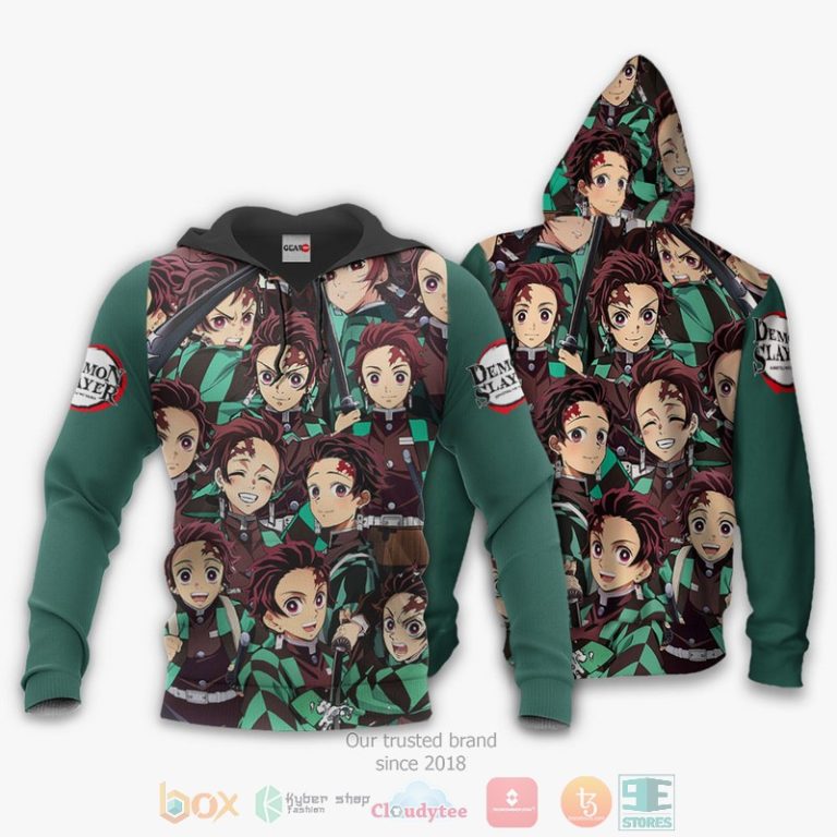Tanjiro-Kamado-Kimetsu-Anime-Green-3D-Hoodie-Bomber-Jacket-3