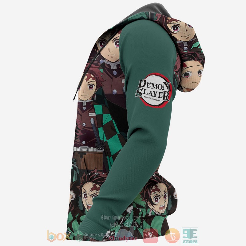 Tanjiro Kamado Kimetsu Anime Green 3D Hoodie Tanjiro Kamado Kimetsu Anime Green 3D Hoodie