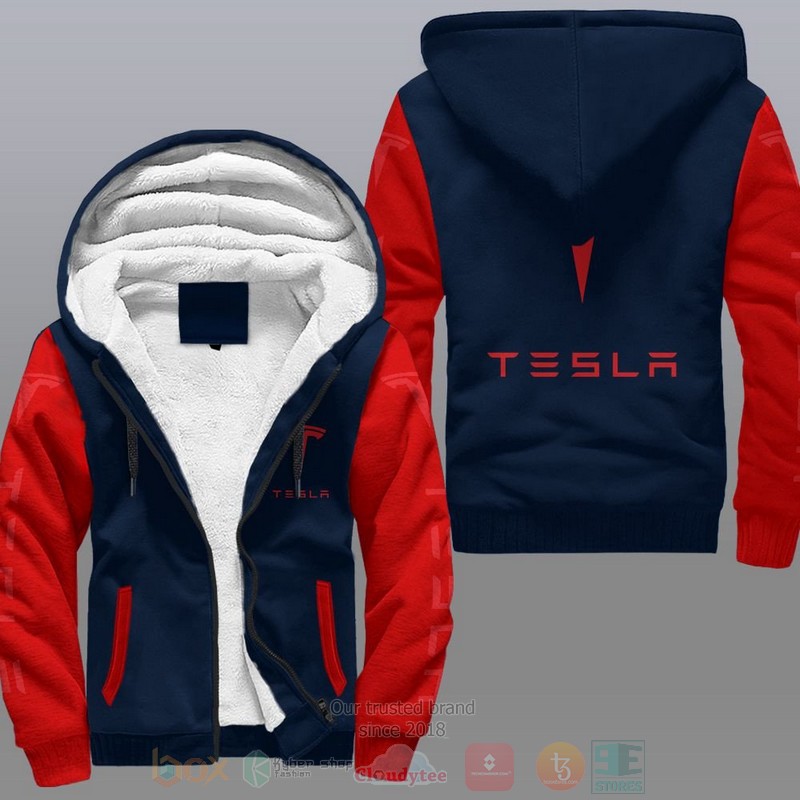 Tesla Car Fleece Hoodie Tesla Car Fleece Hoodie