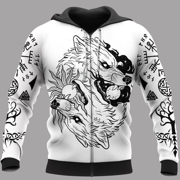 The-Sons-Of-Fenrir-Hati-And-Skoll-White-3D-Shirt-Hoodie-3