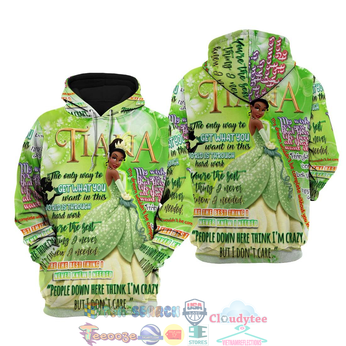 Tiana Punk Words Pattern Disney Quotes Hoodie 3D Tiana Punk Words Pattern Disney Quotes Hoodie 3D