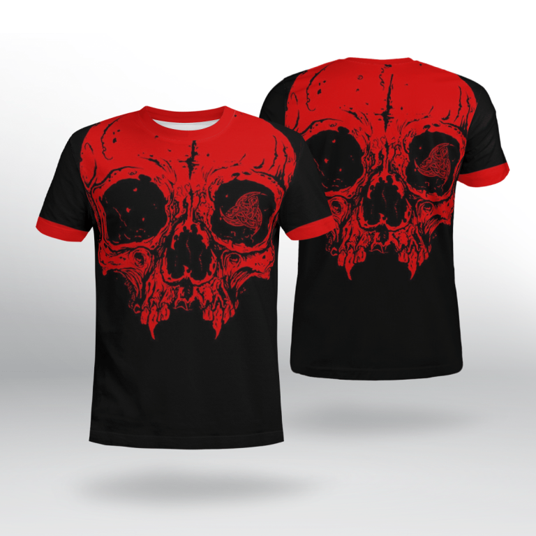 Triple-Horn-Of-Odin-Skull-Red-Black-3D-Shirt-Hoodie-2