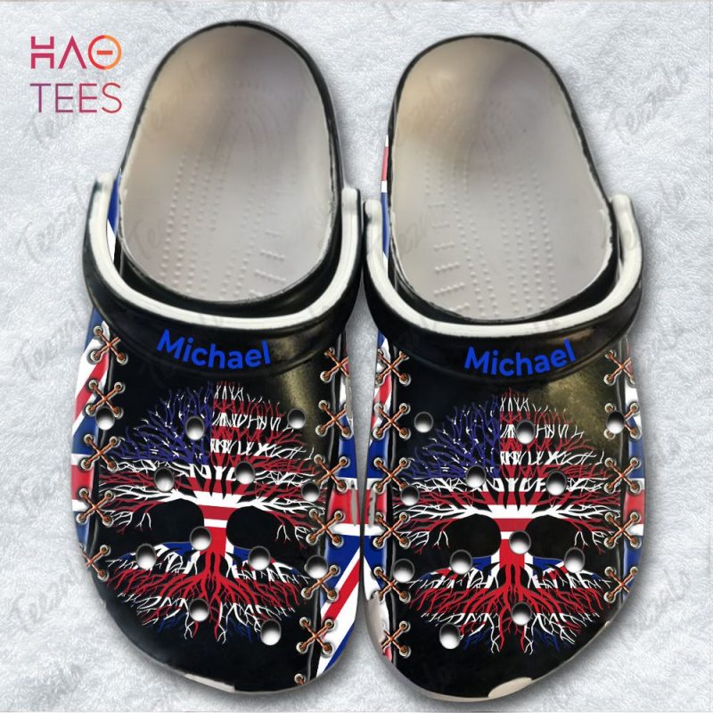 UK Roots Gift British American Flag Crocs Shoes UK Roots Gift British American Flag Crocs Shoes