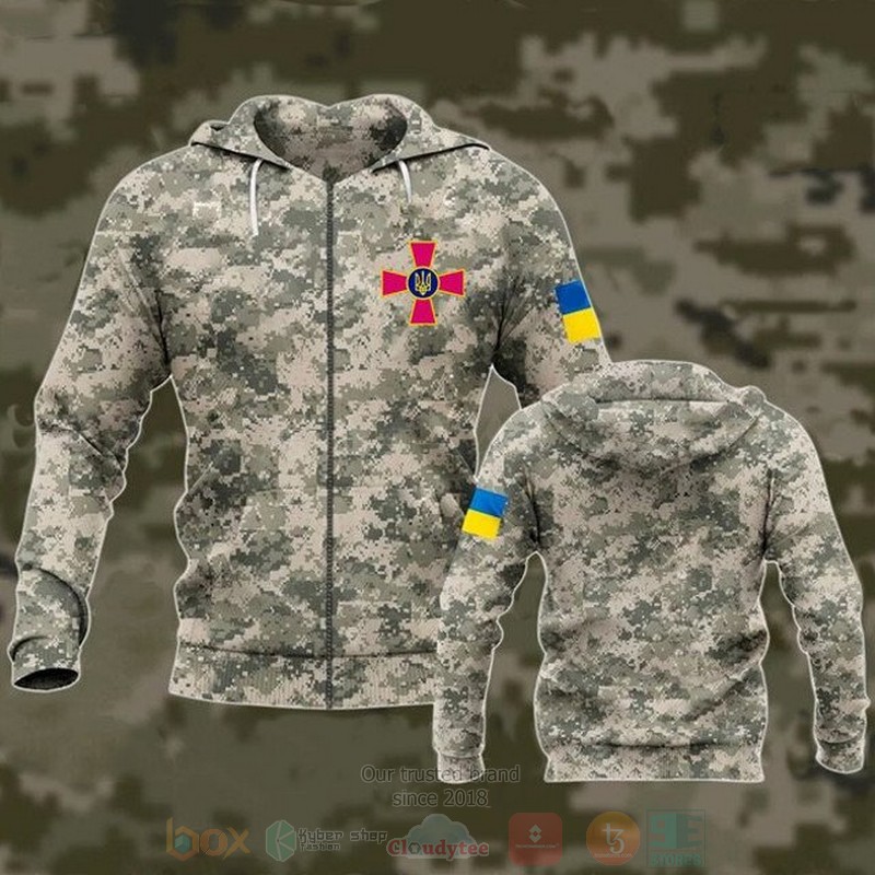 Ukraine Army Camouflage Support Ukrainian 3D Zip Hoodie Ukraine Army Camouflage Support Ukrainian 3D Zip Hoodie