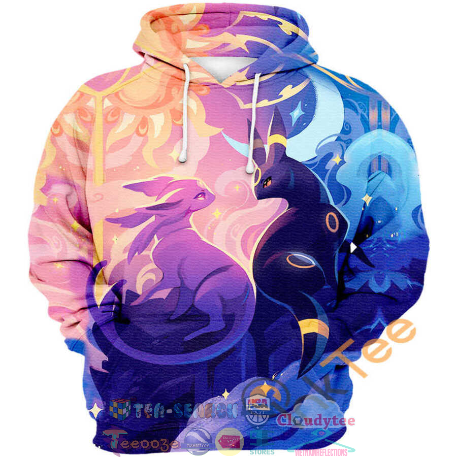 Umbreon And Espeon Pokemon Hoodie 3D Umbreon And Espeon Pokemon Hoodie 3D