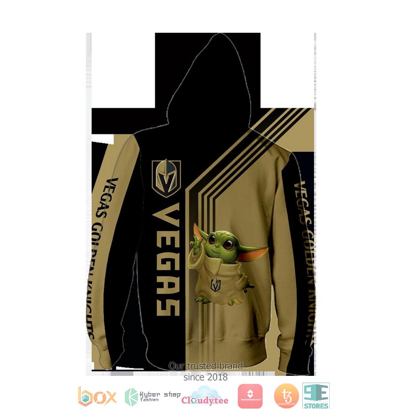 Vegas Golden Knights Baby Yoda Brown 3D Full All Over Print Shirt Vegas Golden Knights Baby Yoda Brown 3D Full All Over Print Shirt