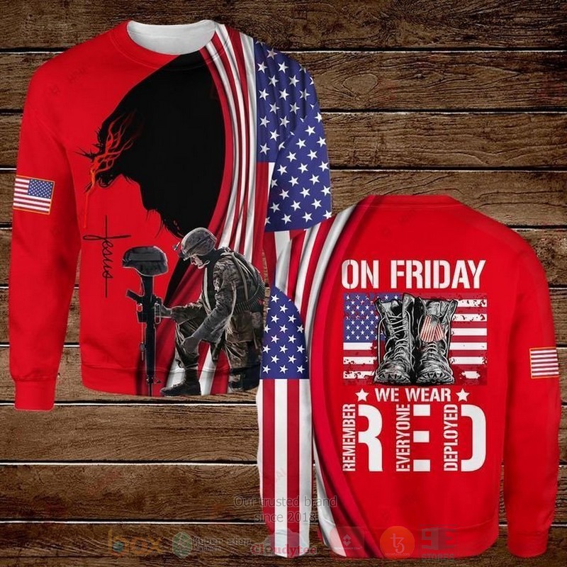 Veteran American Flag On Friday We Were Red 3D Shirt Veteran American Flag On Friday We Were Red 3D Shirt