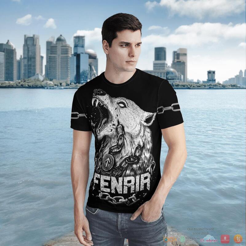 Viking Fenrir Is Tied With Chains 3D Shirt Viking Fenrir Is Tied With Chains 3D Shirt