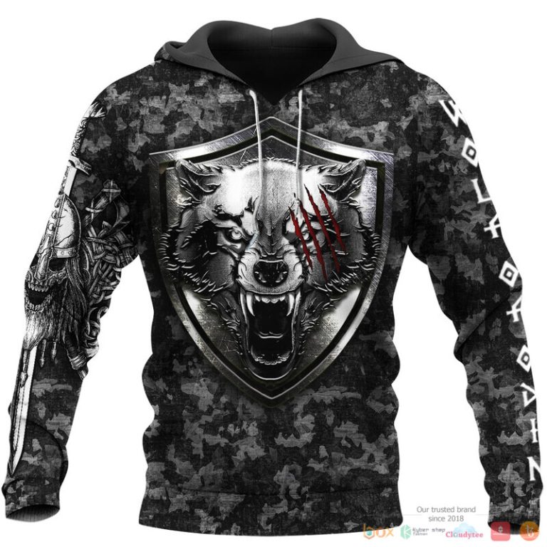Viking-Fenrir-Wolf-And-Hammer-3D-Shirt-Hoodie-2