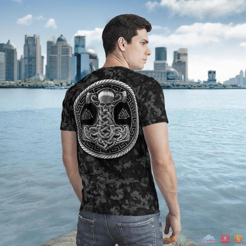 Viking Fenrir Wolf And Hammer 3D Shirt Viking Fenrir Wolf And Hammer 3D Shirt