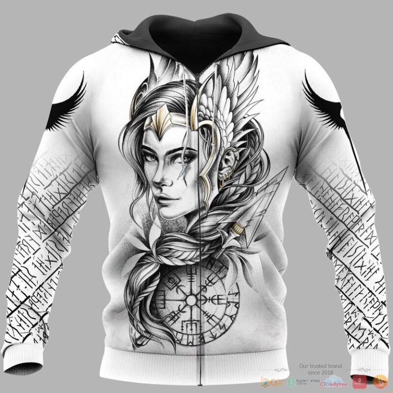 Viking-Goddess-Freya-Vegvisir-3D-Shirt-Hoodie-3
