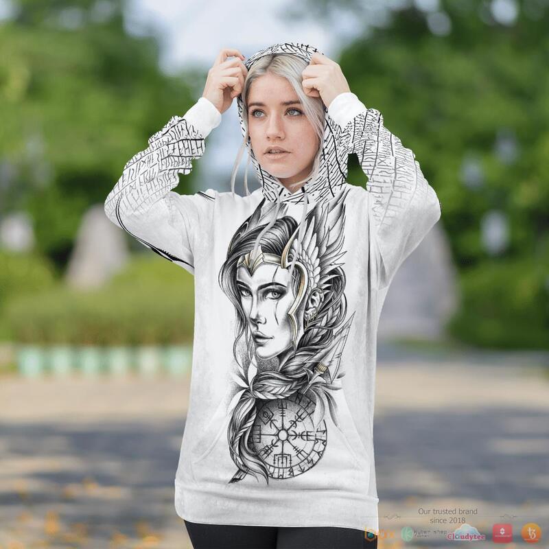 Viking Goddess Freya Vegvisir 3D Shirt Viking Goddess Freya Vegvisir 3D Shirt