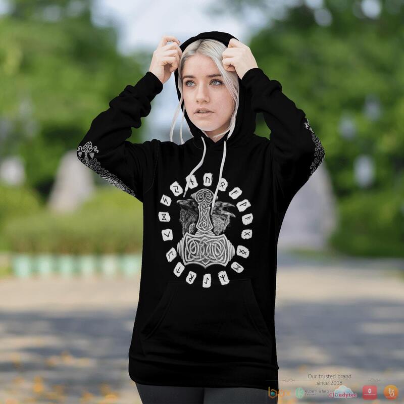 Viking Hammer Raven 3D Shirt Viking Hammer Raven 3D Shirt