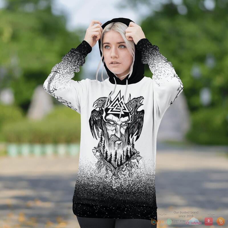 Viking Odin Raven Valknut Hammer 3D Shirt Viking Odin Raven Valknut Hammer 3D Shirt