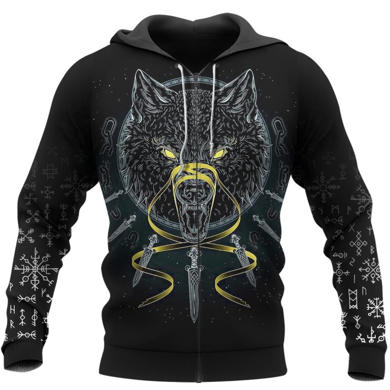 Viking-Symbol-Fenrir-Wolf-Black-3D-Shirt-Hoodie-3
