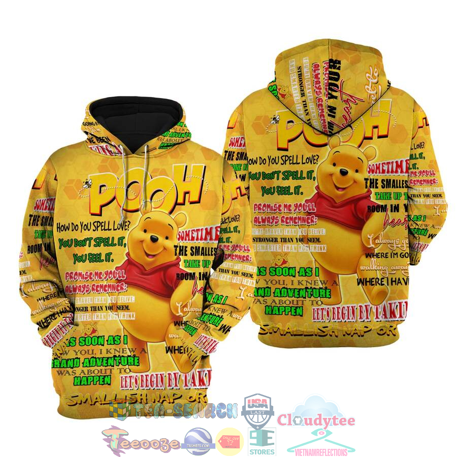 Winnie The Pooh Punk Words Pattern Disney Quotes Hoodie 3D Winnie The Pooh Punk Words Pattern Disney Quotes Hoodie 3D