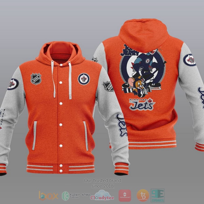 Winnipeg Jets Nhl Tom And Jerry Baseball Hoodie Jacket Winnipeg Jets Nhl Tom And Jerry Baseball Hoodie Jacket