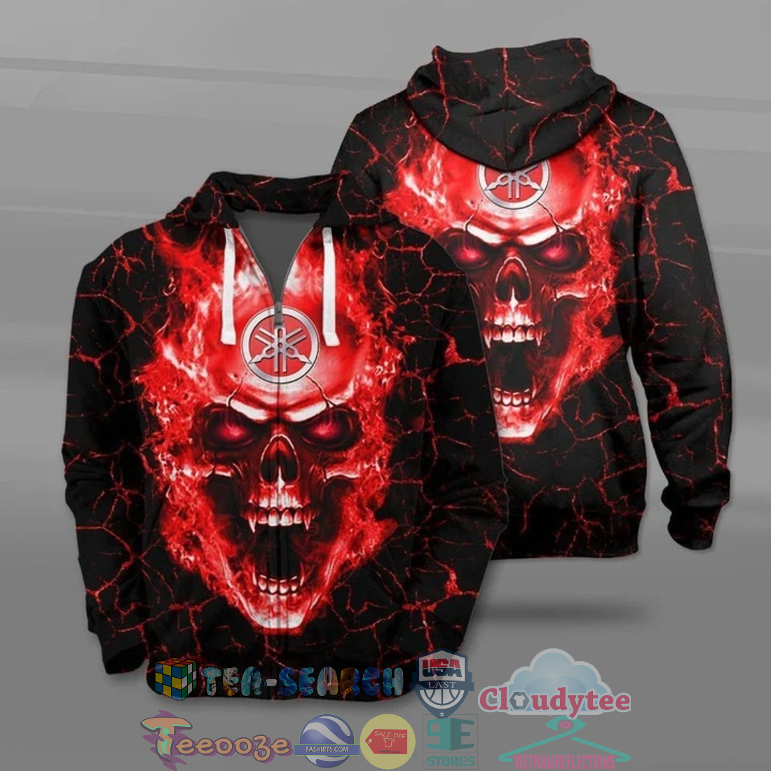 Yamaha Skull Ver 1 All Over Printed T-Shirt Hoodie Yamaha Skull Ver 1 All Over Printed T-Shirt Hoodie