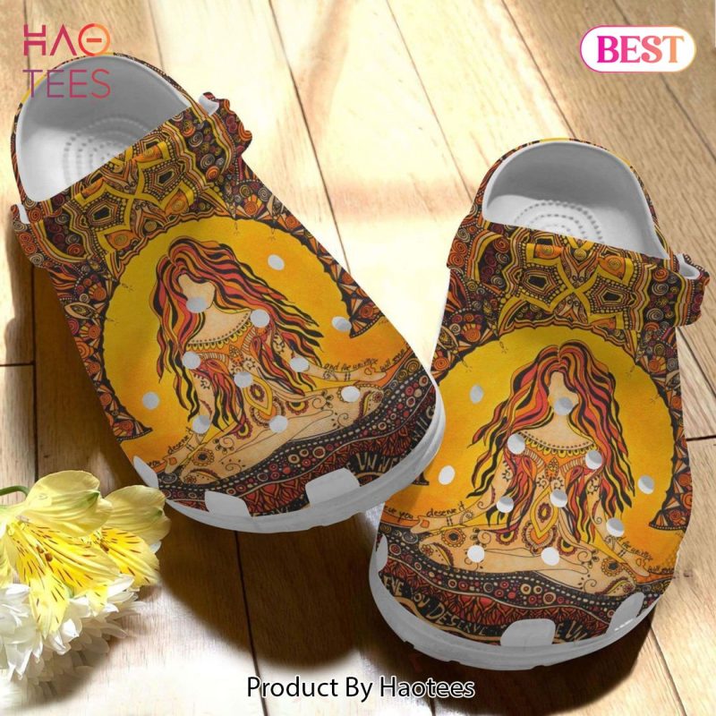 Yoga Hippie Mandala Gift For Lover Rubber Crocs Clog Shoes Comfy Footwear Hot Sale 2024