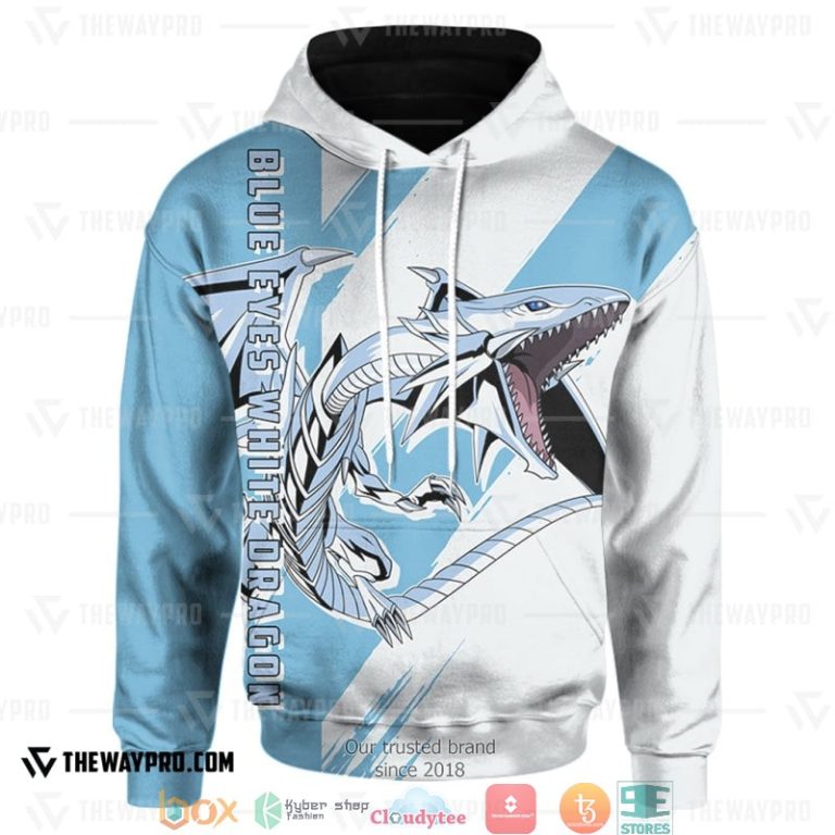 Yu Gi Oh Blue Eyes White Dragon Hoodie Hot Sale 2024