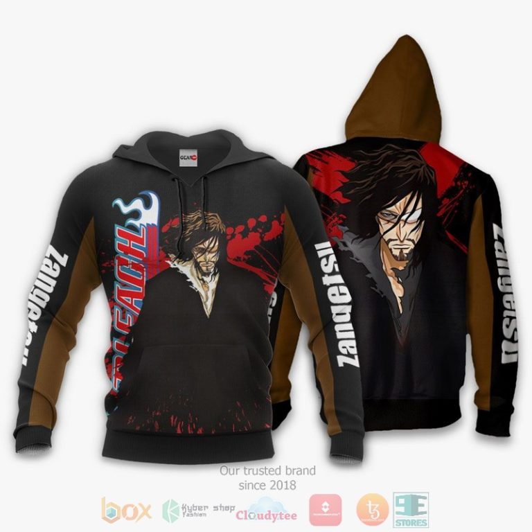 Zangetsu Bleach Anime 3D Hoodie Bomber Jacket Hot Sale 2024
