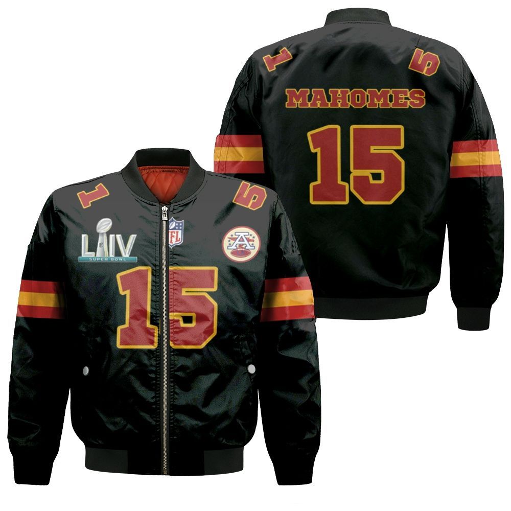 15 Partrick Mahomes Kannas City 1 Jersey Inspired Style Bomber Jacket 15 Partrick Mahomes Kannas City 1 Jersey Inspired Style Bomber Jacket