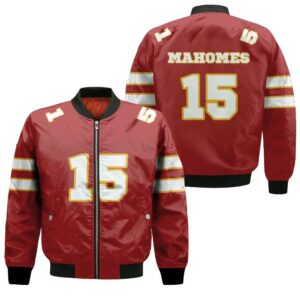15 Partrick Mahomes Kannas City Jersey Inspired Style Bomber Jacket