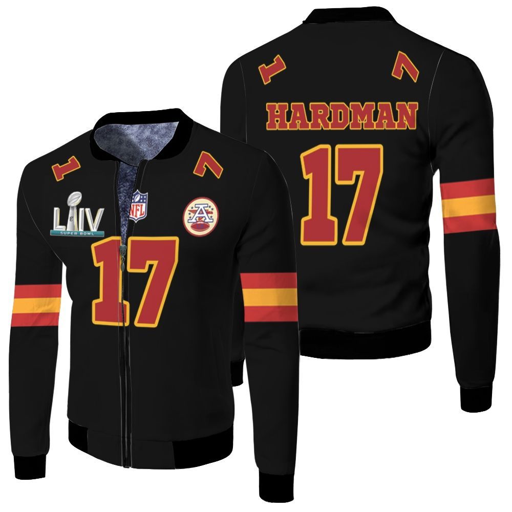 17 Mecole Hardmanl Kannas City 1 Jersey Inspired Style Bomber Jacket 17 Mecole Hardmanl Kannas City 1 Jersey Inspired Style Bomber Jacket