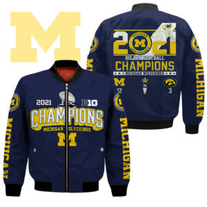 2021 Big Ten Champions Michigan Wolverines Blue Bomber Jacket