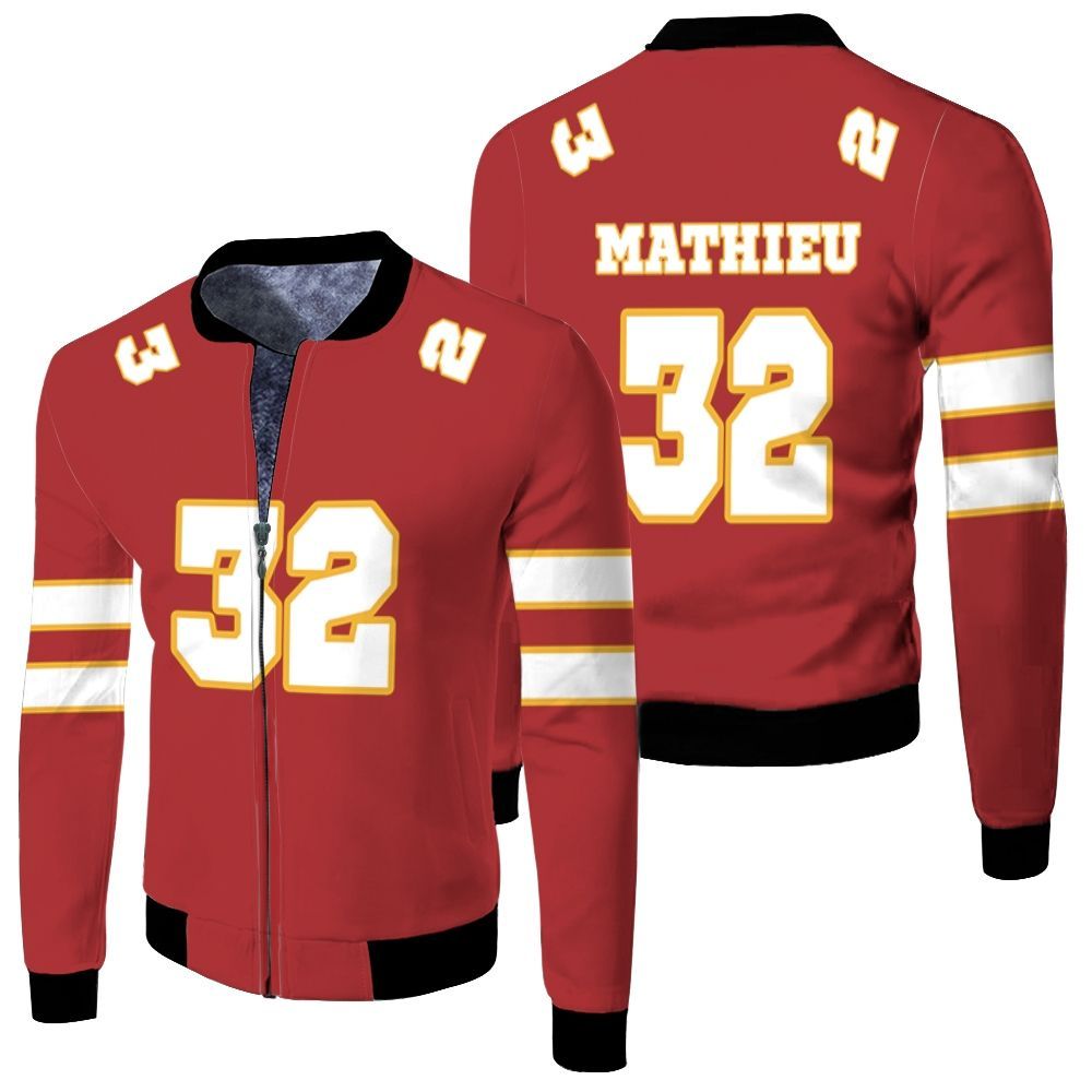 32 Tyrann Mathieu Kannas City Jersey Inspired Style Bomber Jacket 32 Tyrann Mathieu Kannas City Jersey Inspired Style Bomber Jacket