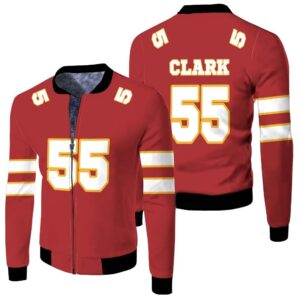 55 Frank Clark Kannas City Jersey Inspired Style Bomber Jacket