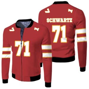 71 Mitchell Schwartz Kannas City Jersey Inspired Style Bomber Jacket