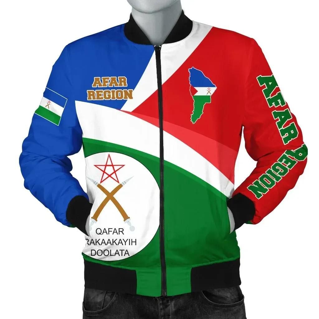 Africa Zone Jacket - Afar Region Flag Maps Green Bomber Jacket J5 Bomber Jacket Africa Zone Jacket - Afar Region Flag Maps Green Bomber Jacket J5 Bomber Jacket